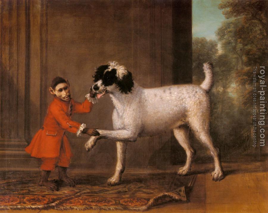 John Wootton : A Favorite Poodle And Monkey Belonging To Thomas Osborn